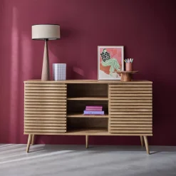 140cm scandi-style sideboard with wooden effect