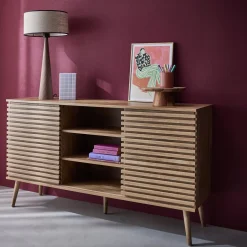140cm scandi-style sideboard with wooden effect