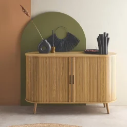 120cm scandi-style sideboard with 2 sliding doors