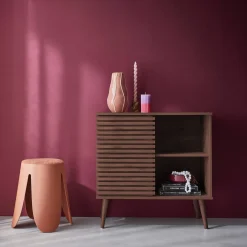80cm scandi-style sideboard, wood effect and sliding door