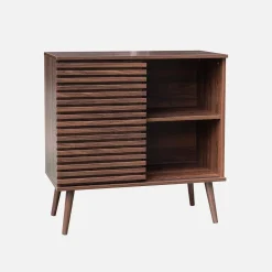 80cm scandi-style sideboard, wood effect and sliding door