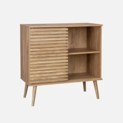 80cm scandi-style sideboard, wood effect and sliding door
