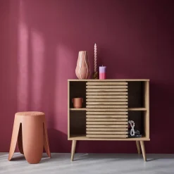 80cm scandi-style sideboard, wood effect and sliding door