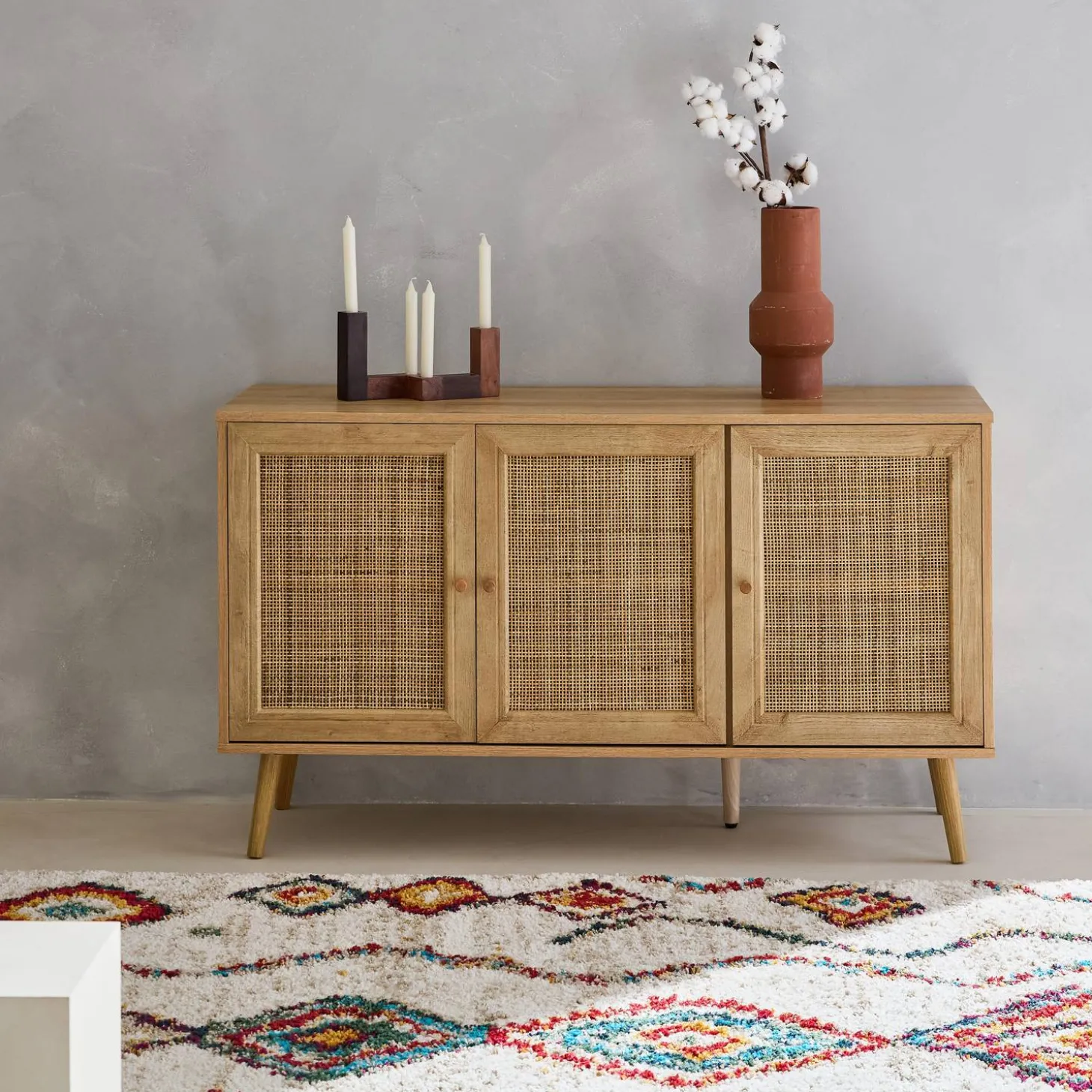120cm sideboard cabinet with wooden effect