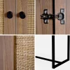 165cm sideboard with wood and cane effect