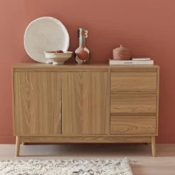 120cm sideboard with wood-effect and 2 doors