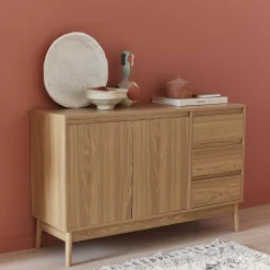 120cm sideboard with wood-effect and 2 doors