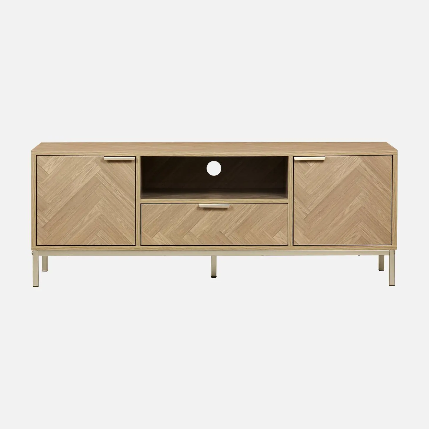 120cm TV unit 2 cupboard herringbone 1 drawer
