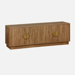 140cm TV unit exotic wooden effect 4 doors