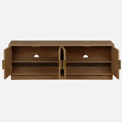 140cm TV unit exotic wooden effect 4 doors