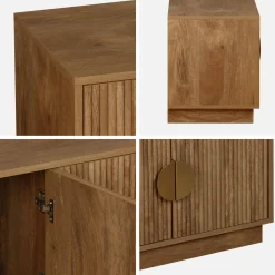 140cm TV unit exotic wooden effect 4 doors