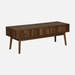 115cm TV unit grooved wood detail 2 doors