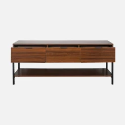 130cm TV unit walnut wooden effect 3 drawers