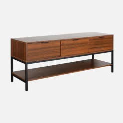 130cm TV unit walnut wooden effect 3 drawers
