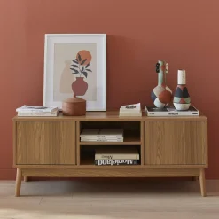 120cm TV unit wooden effect 2 doors