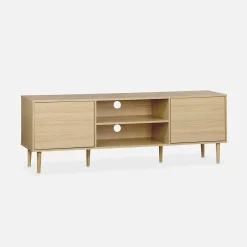 160cm TV unit wooden effect 2 doors