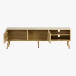 160cm vintage TV unit wooden effect 2 doors