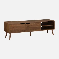 160cm vintage TV unit wooden effect 2 doors