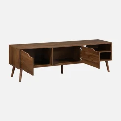 160cm vintage TV unit wooden effect 2 doors