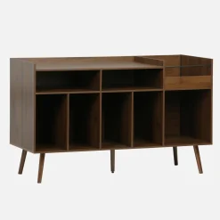 130cm vintage vinyl furniture XL with dark wood effect