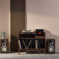 100cm vintage vinyl record cabinet with dividers