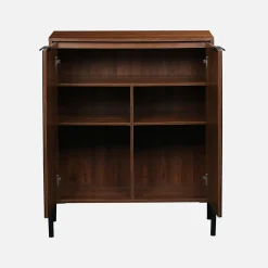 83cm vintage walnut wooden effect sideboard