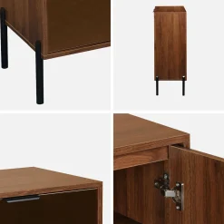 83cm vintage walnut wooden effect sideboard