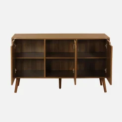 120cm walnut-effect sideboard with 3 doors and 3 shelves