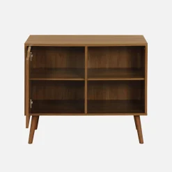 80cm walnut-effect sideboard with 2 shelves