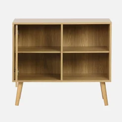 80cm walnut-effect sideboard with 2 shelves