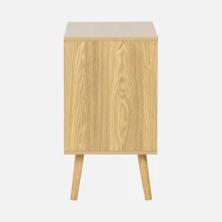 80cm walnut-effect sideboard with 2 shelves