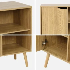 80cm walnut-effect sideboard with 2 shelves