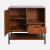 80cm walnut sideboard with 2 drawers