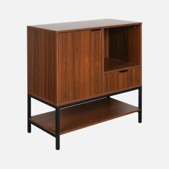80cm walnut sideboard with 2 drawers