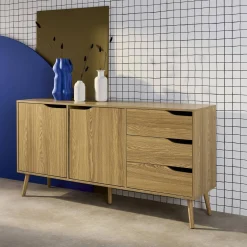 160cm walnut wood-effect sideboard