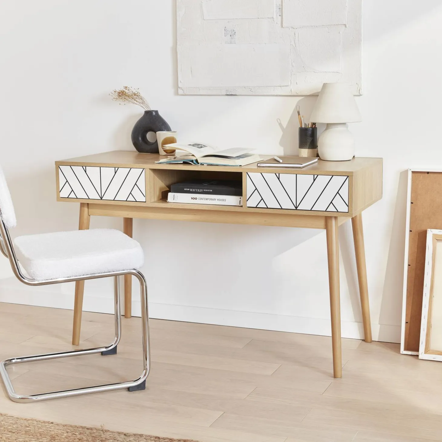 120cm wood-effect console table