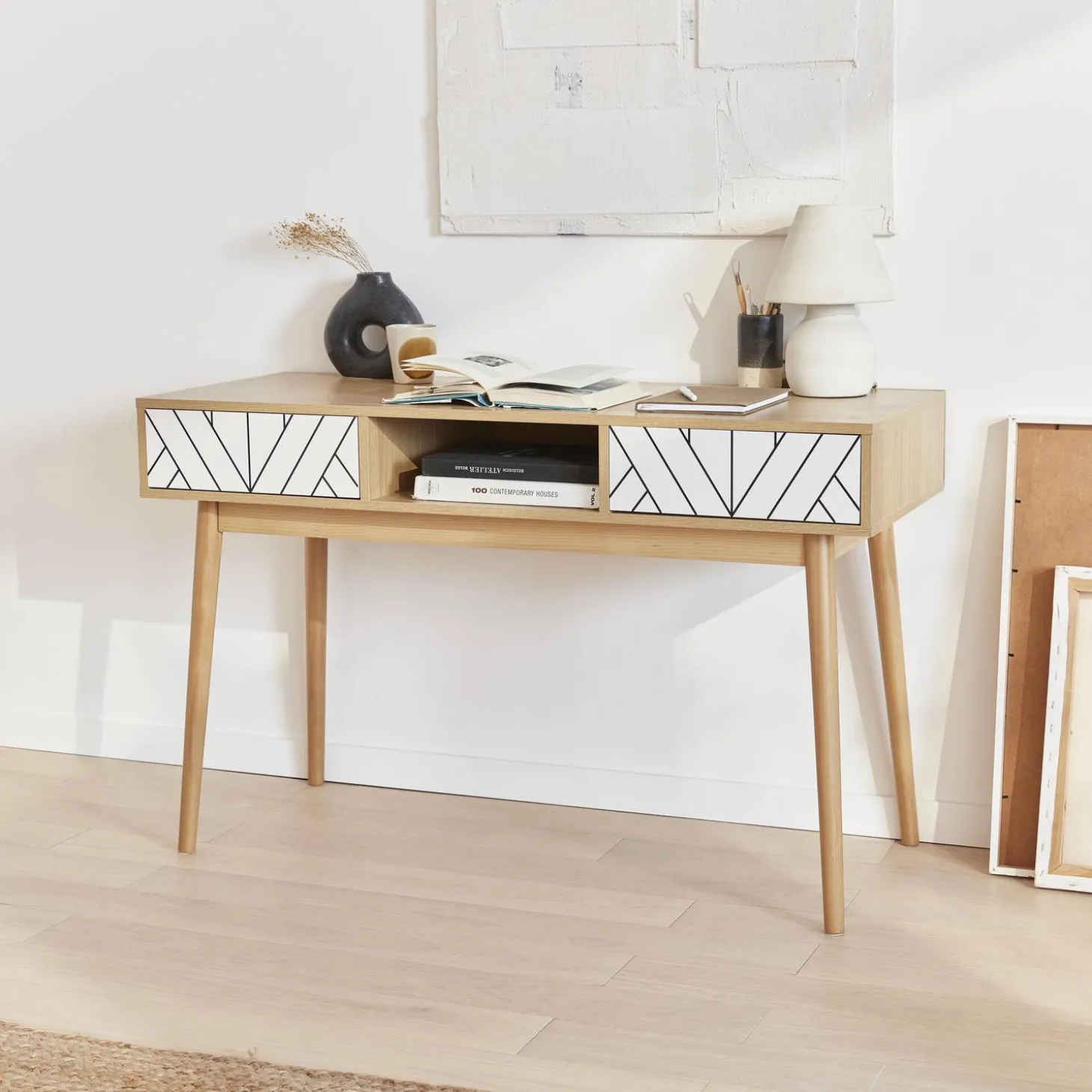 120cm wood-effect console table