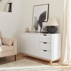 120cm wood-effect sideboard with 2 doors
