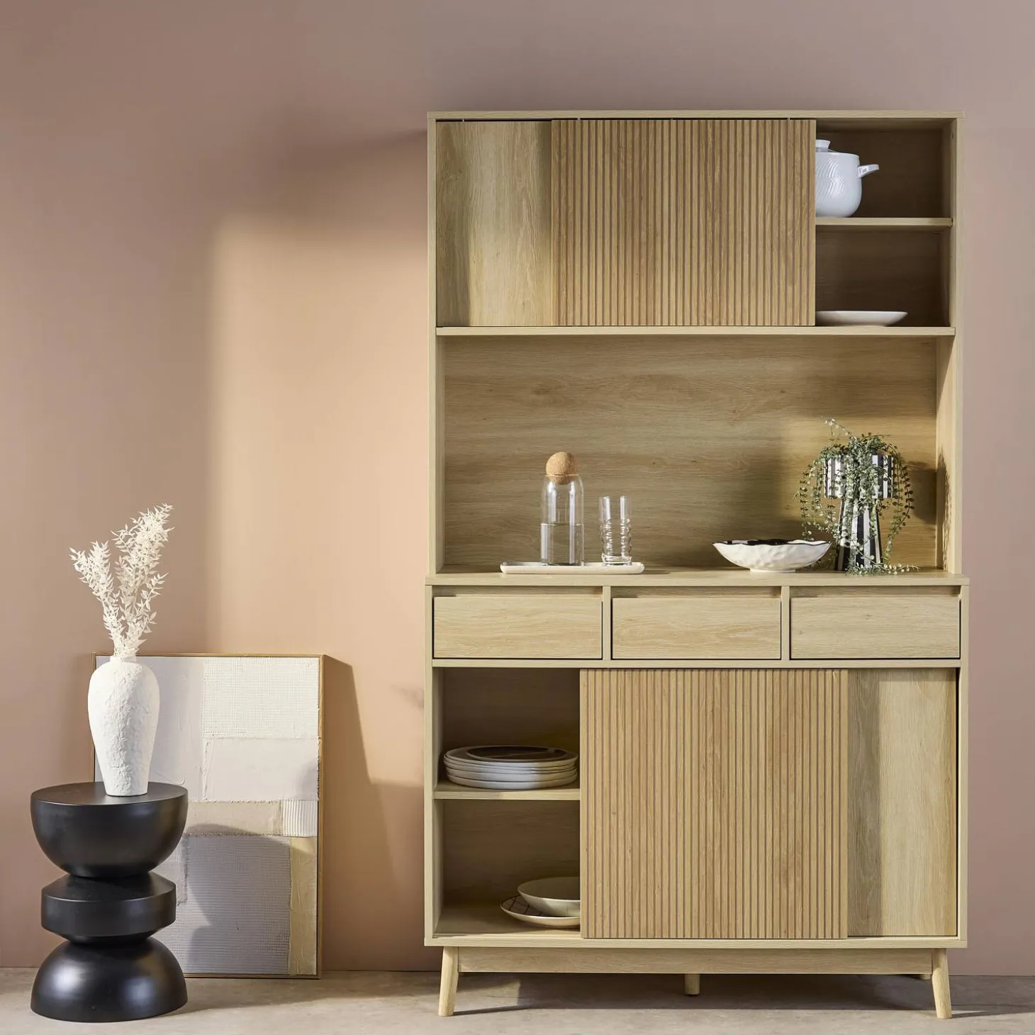 110cm wooden buffet with 3 drawers
