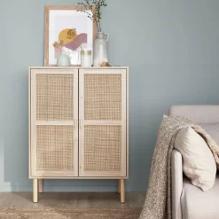 80cm woven rattan storage cabinet