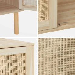 80cm woven rattan storage cabinet