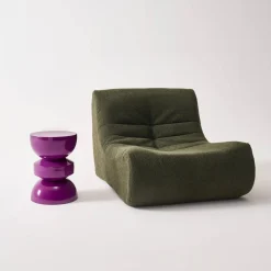 Coffee table, side table, bedside table, metal with glossy finish