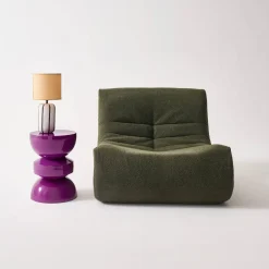 Coffee table, side table, bedside table, metal with glossy finish