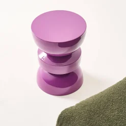 Coffee table, side table, bedside table, metal with glossy finish