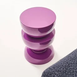 Coffee table, side table, bedside table, metal with glossy finish