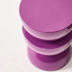 Coffee table, side table, bedside table, metal with glossy finish