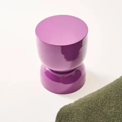 Coffee table, side table, bedside table, metal with glossy finish