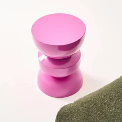 Coffee table, side table, bedside table, metal with glossy finish