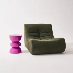 Coffee table, side table, bedside table, metal with glossy finish