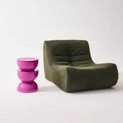 Coffee table, side table, bedside table, metal with glossy finish